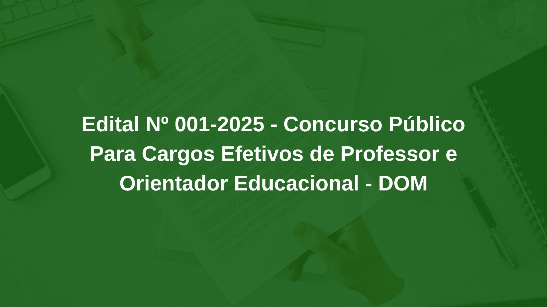 Edital Nº 001-2025